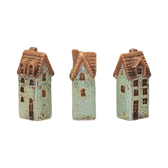 Det Gamle Apotek House keramický domeček modrý 7 cm