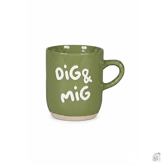 Det Gamle Apotek Mug with text hrnek zelený 9,5 cm