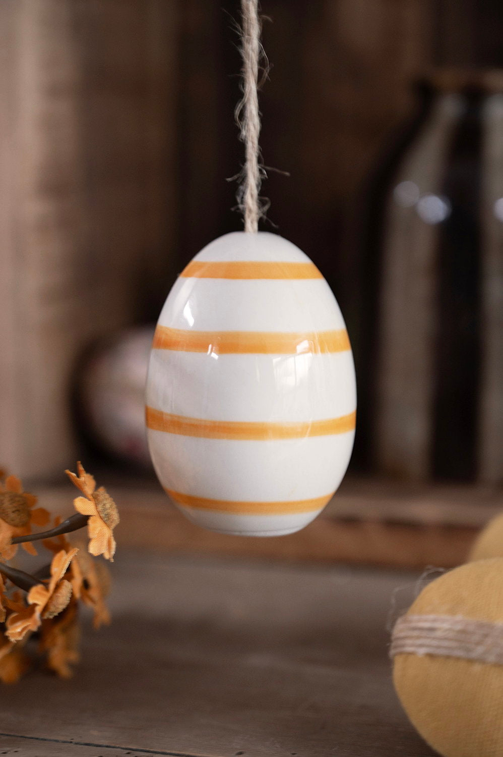 Det Gamle Apotek Easter egg keramické vájčko 6 cm oranžové