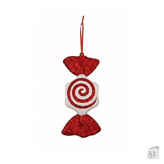 Det Gamle Apotek vánoční bonbon 32 cm červený závěs