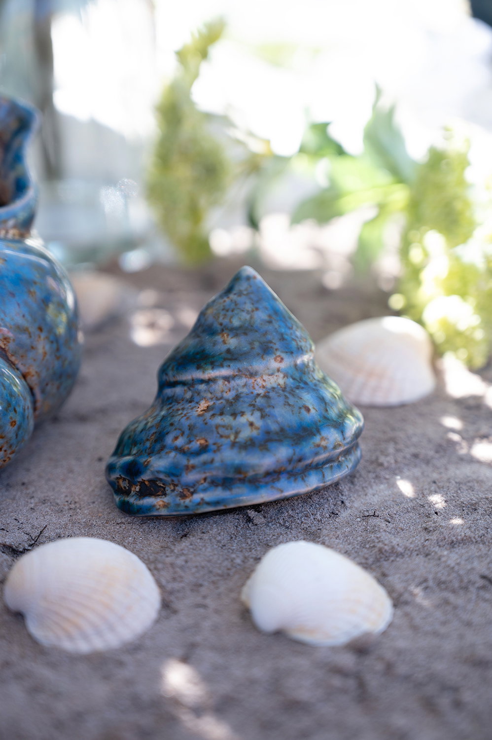 Det Gamle Apotek Shell dekorační mušle modrá 6 cm